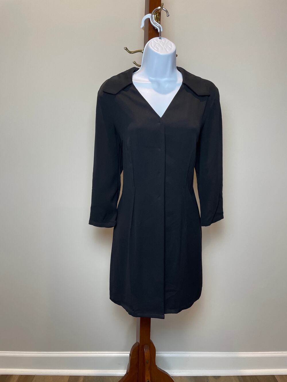 Doncaster Collection Structured Fitted Tunic Top 6 Gray Silk Blend